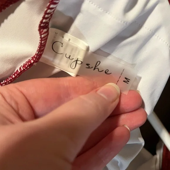 Cupshe Halter Onepiece Red Ruffle Swim Suit - Picture 6 of 6